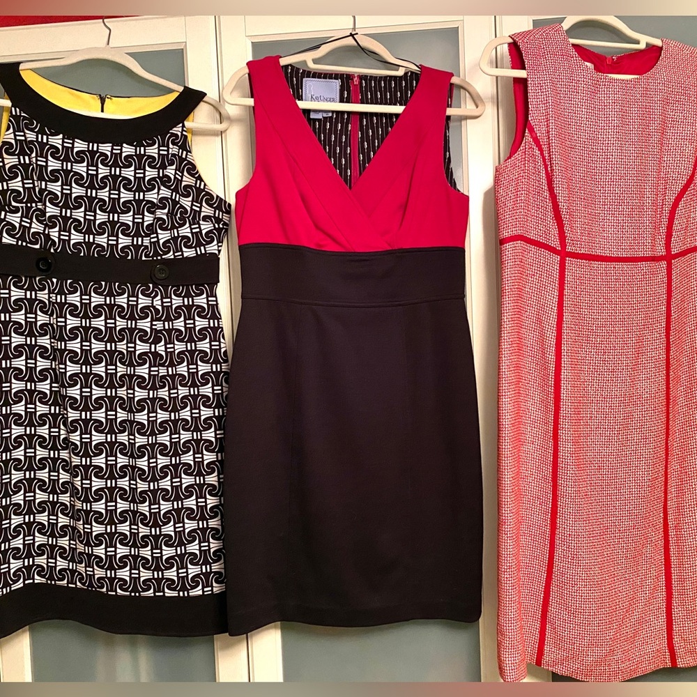 Kay Unger dress, red and black